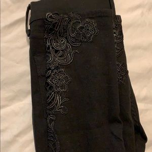 Express Black Lace Detail Jeans